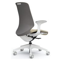 オカムラ スフィア ハイバック ハンガー無 固定肘 ウレタンキャスター 張地インターロック 白×ベージュ CT2AFC FXW2 1脚（直送品）