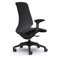 オカムラ スフィア ハイバック ハンガー無 固定肘 ウレタンキャスター 張地インターロック 黒×インディゴ CT2CFA  FXW4 1脚（直送品）