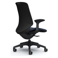 オカムラ スフィア ハイバック ハンガー無 固定肘 ウレタンキャスター 張地リネット 黒×ダークブルー CT2CFA FRU4 1脚（直送品）