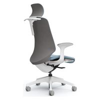 オカムラ スフィア EXハイ ハンガー有 固定肘 ナイロンキャスター 張地インターロック 白×セージ CT2FAC FXW9 1脚（直送品）