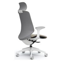 オカムラ スフィア EXハイ ハンガー無 固定肘 ウレタンキャスター 張地リネット 白×ベージュ CT2GFC FRU7 1脚（直送品）