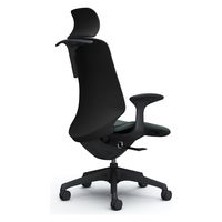 オカムラ スフィア EXハイ ハンガー有 固定肘 ナイロンキャスター 張地リネット 黒×ダークグリーン CT2HAA FRU5 1脚（直送品）