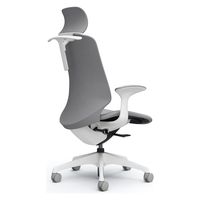 オカムラ スフィア EXハイ ハンガー有 固定肘 ナイロンキャスター 張地リネット 白×グレー CT2HAC FRU3 1脚（直送品）