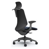 オカムラ スフィア EXハイ ハンガー有 固定肘 ナイロンキャスター 張地インターロック 灰×インディゴ CT2HAE FXW4 1脚（直送品）