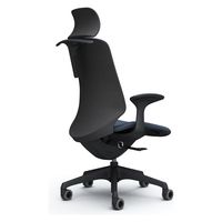 オカムラ スフィア EXハイ ハンガー有 固定肘 ウレタンキャスター 張地インターロック 黒×インディゴ CT2HFA FXW4 1脚（直送品）