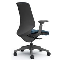 オカムラ スフィア ハイバック ハンガー無 可動肘 ナイロンキャスター 張地リネット 灰×ブルー CT4AAE FRU0 1脚（直送品）