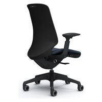 オカムラ スフィア ハイバック ハンガー無 可動肘 ウレタンキャスター 張地リネット 黒×ダークブルー CT4AFA FRU4 1脚（直送品）