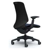 オカムラ スフィア ハイバック ハンガー無 可動肘 ウレタンキャスター 張地リネット 黒×ダークブルー CT4CFA FRU4 1脚（直送品）