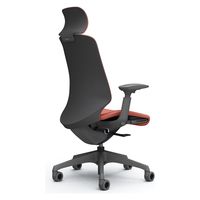 オカムラ スフィア EXハイ ハンガー無 可動肘 ウレタンキャスター 張地リネット 灰×レッド CT4EFE FRU9 1脚（直送品）