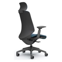 オカムラ スフィア EXハイ ハンガー無 可動肘 ウレタンキャスター 張地リネット 灰×ブルー CT4EFE FRU0 1脚（直送品）