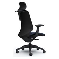 オカムラ スフィア EXハイ ハンガー有 可動肘 ナイロンキャスター 張地リネット 黒×ダークブルー CT4HAA FRU4 1脚（直送品）