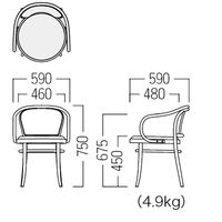 【軒先渡し】オリバー 木製椅子 モダン オシャレ 肘付 布張り SCW-3204・WN_HF 1脚（直送品）