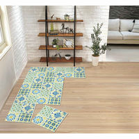 大島屋 タイルマット 30×30cm ミッキーマウス タイル 9枚入 ブルー 365330 1個（直送品）