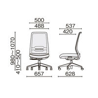 【軒先渡し】プラスファニチャーカンパニー DP-C5 事務イス ブラック×ブラック KC-DPC5-60ML BK      1脚（直送品）
