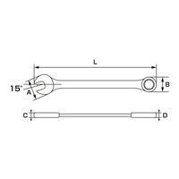 ジーネット GIGA ギガ・セレクション ラチェットコンビネーションレンチ7本セット 1244ー11ーB07 1セット(2組)（直送品）