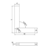 INSIZE インサイズ 90°台付スコヤ 4792-150 1個（直送品）