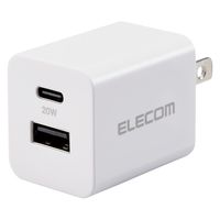 USB充電器 タイプC PD 20W USB-C USB-A 各1ポート コンパクト ホワイト EC-AC22WH エレコム 1個（直送品）