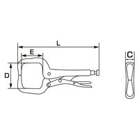 ジーネット GIGA ギガ・セレクション ハンドプライヤ C型 GS232275A 1セット(5個)（直送品）