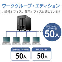 エレコム NAS 2TB 2ベイ ワークグループモデル 完成品 ネットワークHDD NSB-72D02TW22（直送品）
