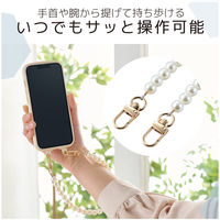 スマホストラップ 手首 ハンド ストラップ 約16cm パールタイプ ストラップシート付 パール P-STHPAL エレコム 1個