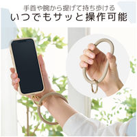 スマホストラップ 手首 ハンド ストラップ シリコンタイプ ストラップシート付 ベージュ P-STHSIBE エレコム 1個（直送品）