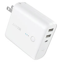 Anker モバイルバッテリー コンセント一体型 5000mAh PowerCore Fusion 5000 AC充電器 ホワイト