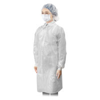 尚美堂 フジ不織布白衣 リブ付き 60500 1セット(100枚:10枚×10袋)