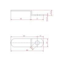 ジョー・プリンス竹下 Lー28ー2 止金 曲 65×13.3 1060280202 1セット(100個)（直送品）