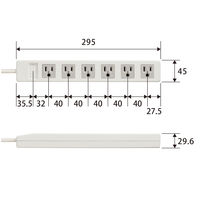 延長コード 電源タップ コンセント 2.5m 3ピン 6個口 マグネット付 RoHS 白 T-T1B-3625WH エレコム 5個（直送品）
