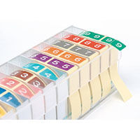 リヒトラブ　カラーナンバーラベル　ロールタイプ　アソートパック　「0」～「9」　1セット（15000片：3000片入×5ケース）