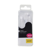 マイク付イヤホン 4極ミニプラグ 両耳 カナル型 スマホ用ステレオヘッドホン ホワイト EHP-CN300MWH エレコム 5個（直送品）