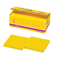 スリーエム(3M) ポストイット ふせん 付箋 強粘着 ノート 75mm×75mm ビビットイエロー 1セット（10冊入×5） 6541SS-YN