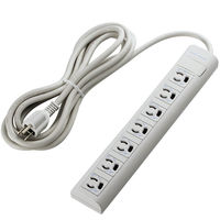 電源タップ 3m 3ピン 7個口 3P→2P変換アダプタ付 マグネット付 抜け止め T-Y053NDA エレコム 5個（直送品）