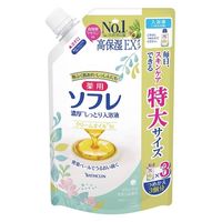 薬用ソフレ 濃厚しっとり入浴液 リラックスサボンの香り 詰め替え 大容量 1200mL 2個 アース製薬