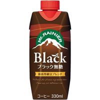 森永乳業 マウントレーニア ブラック無糖 330ml 1箱（12本入） コーヒー