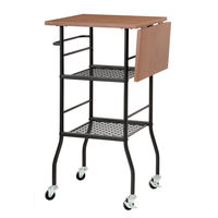 ICHIBA アンセム バタフライワゴン 幅415/600×奥行300×高さ720mm ブラウン×ブラック ANW-2902BR 1台（直送品）