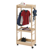 ICHIBA キッズハンガーシェルフ 幅600×奥行300×高さ1200mm ナチュラル KDH-1540NA 1台（直送品）