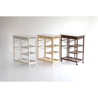 ICHIBA スープバスケットワゴン 幅685×奥行390×高さ850ｍｍ ブラウン W-3564BR 1台（直送品）