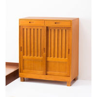 ファミリー・ライフ シューズボックス 天然木和風引き戸 2枚扉 幅800×奥行380×高さ950mm 04143 1台（直送品）