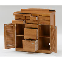 ファミリー・ライフ 天然木鍵付き引き出しいっぱいFAX台 コンセント付き 76cm幅 04145 1台