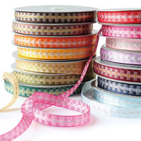 小西リボン クリスタルチェックリボン KR1010-10-37 1セット(3巻)