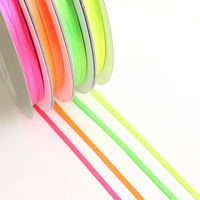 SHINDO ポリエステル ダブルサテンリボン ネオンイエロー 3mm巾×30m巻 SIC121-3MM-151 1セット(3巻)