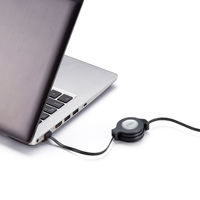 サンワサプライ 自動巻取りLANケーブル(カテゴリ5e) KB-MK15BKN 1個（直送品）