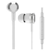 マイク付ステレオイヤホン 4極ミニプラグ ステレオイヤホン＆ハンズフリー ASH57W4 ホワイト 5個 多摩電子工業