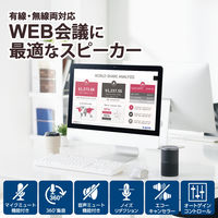 スピーカーフォン 会議用マイクスピーカー Bluetooth接続 無線・有線両対応 LBT-SP02BK エレコム 5台（直送品）