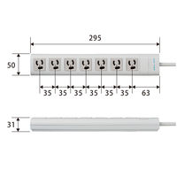 延長コード 電源タップ コンセント 3m 3ピン 変換アダプタ付 7個口 マグネット 抜け止め T-H3730NM エレコム 5個（直送品）