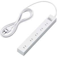 延長コード 電源タップ コンセント 3m 10個口 一括スイッチ 雷ガード マグネット付 白 ECT-1530WH エレコム 5個（直送品）