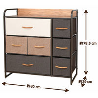 【軒先渡し】ビーカム　簡単組立！布張りカラーチェスト　3段ワイド　NBC-612　1台（直送品）