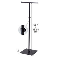 ストア・エキスプレス T字ハンガー 丸パイプ　黒 2160-556 1台（直送品）