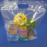 【マチ有チャック付き袋】丸万 持ち手付き チャックバッグガセットLL 0.05mm厚 1袋（100枚入）